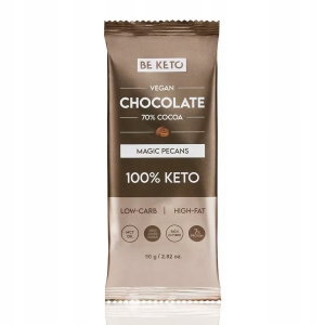 BeKeto Wegańska Keto Czekolada z Olejem MCT 80g - Orzech Pekan