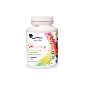 Aliness Witaminy i Minerały 100% z żeń-szeniem 120 szt.