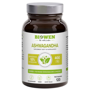 Suplement diety Biowen Ashwagandha 400 mg 120 kapsułek