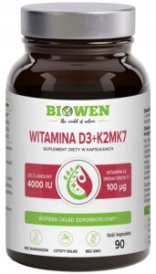 Naturalny suplement Biowen D3 K2 MK7 90 kaps. Witaminy 4000IU