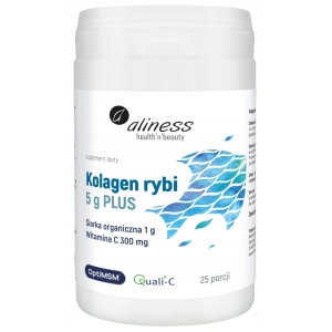 Aliness Kolagen rybi 5 g Plus Siarka 1g Witamina C 300 mg proszek 25 porcji