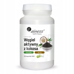 Aliness węgiel aktywny z kokosa 300mg 100 kapsułek