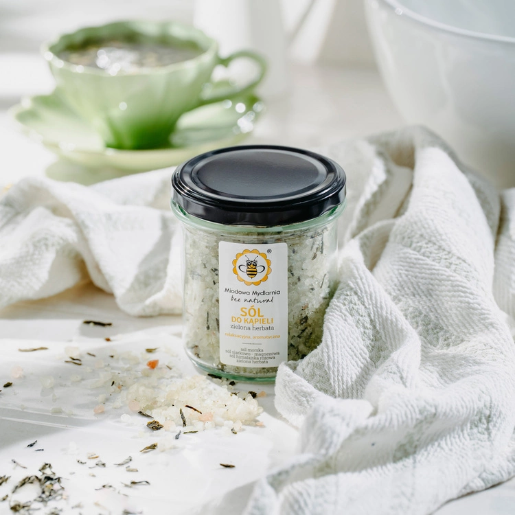 Sól do kąpieli Miodowa Mydlarnia Zielona herbata 350 g - obrazek 3