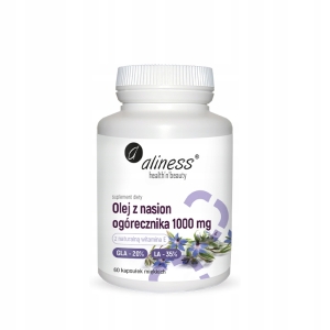 Olej z nasion ogórecznika Aliness 1000 mg 20% GLA 60 kapsułek