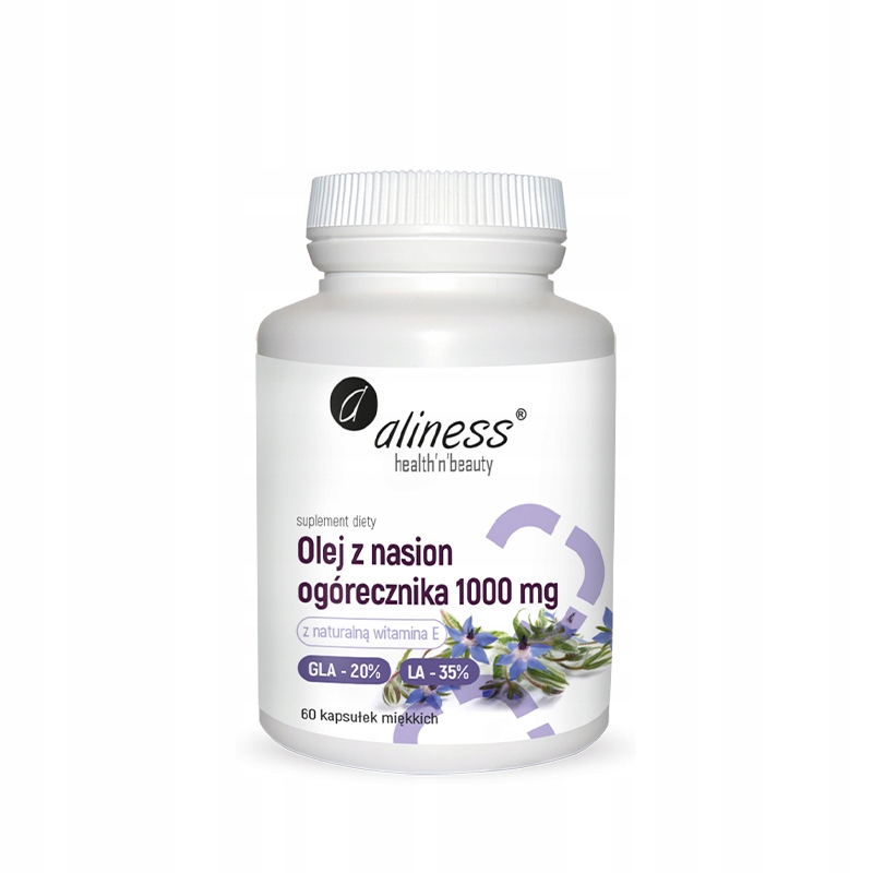 Olej z nasion ogórecznika Aliness 1000 mg 20% GLA 60 kapsułek