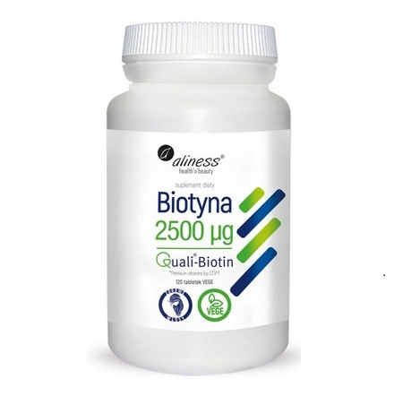 Aliness, Biotyna 2500 mcg QualiBiotin, tabletki, 120 szt. - obrazek 2