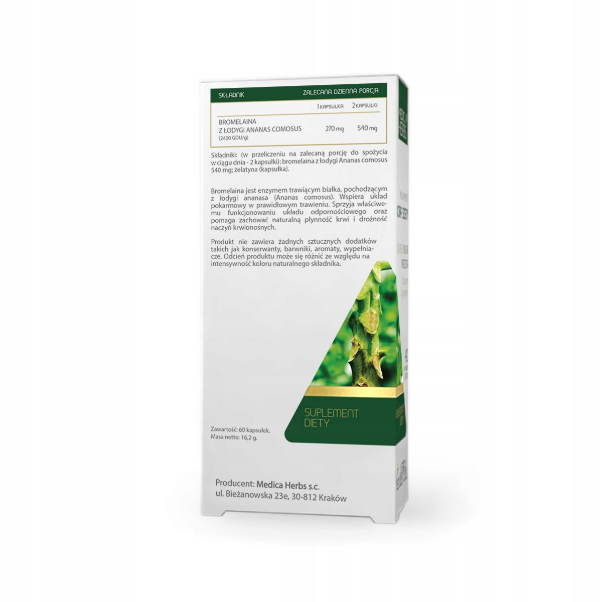 Bromelaina Medica Herbs 60 kapsułek - obrazek 2