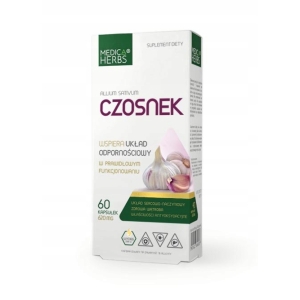 Medica Herbs CZOSNEK 620 mg 60 kapsułek ODPORNOŚĆ Serce CHOLESTEROL