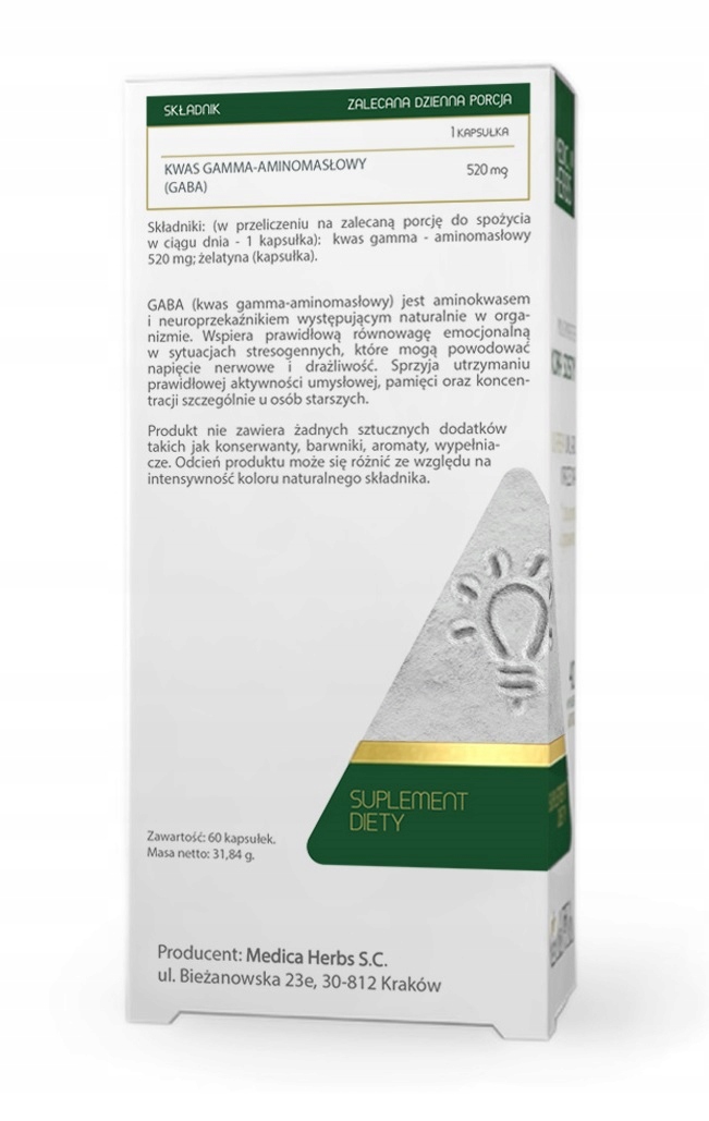 Suplement diety Medica Herbs GABA 520 mg kapsułki 60 szt. - obrazek 2