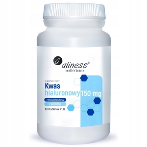 Kwas hialuronowy niskocząsteczkowy Aliness 150 mg 100 tabletek VEGE