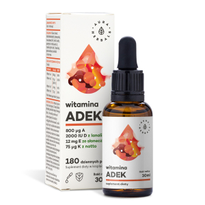 Aura Herbals ADEK Witamina A D3 E K2 MK7 krople 30 ml