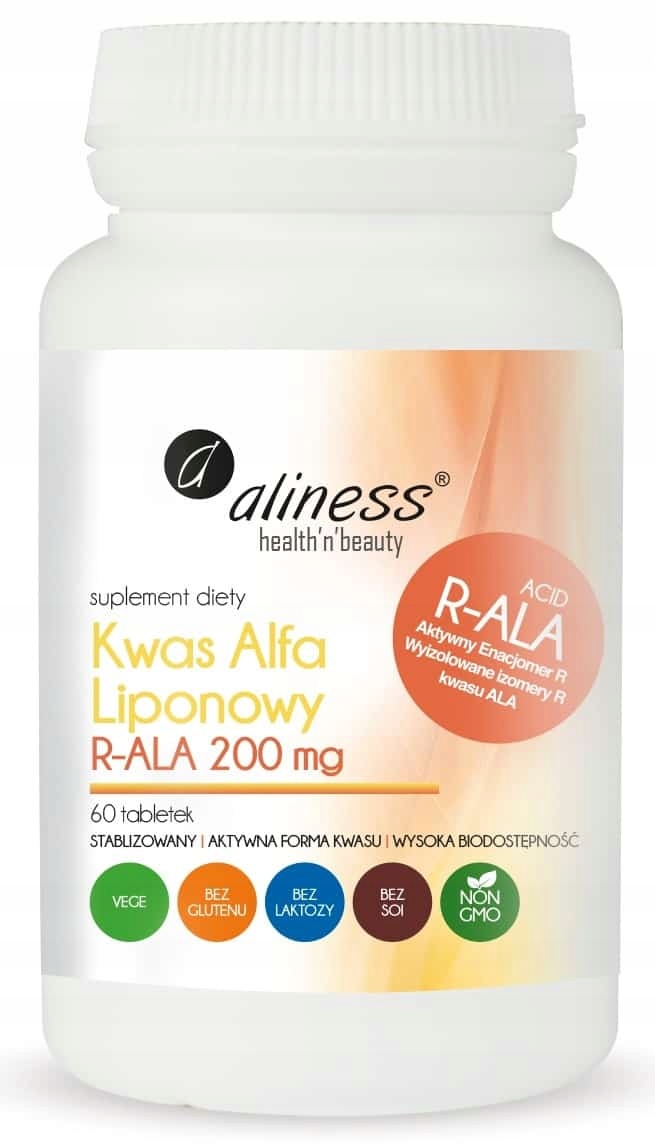 Suplement diety Aliness Kwas Alfa Liponowy R-ALA 200 mg tabletki 60 szt.