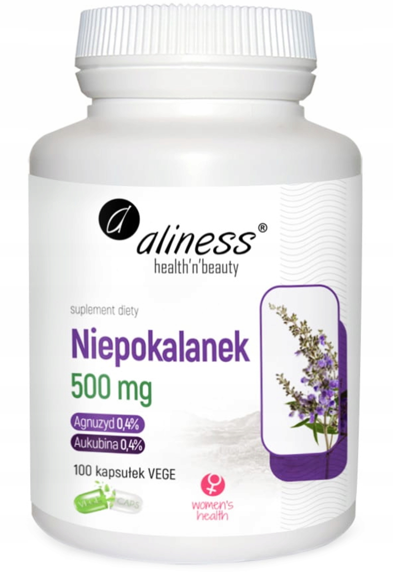 Aliness Niepokalanek Vitex agnus-castus 500mg MENOPAUZA PMS VEGE 100k